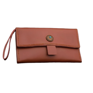 Boho Brown Leather Scissor Wallet - 5 Pocket Artisan Case
