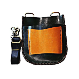 Premium Black & Orange Leather Holster: Protect 7 Hair Scissors