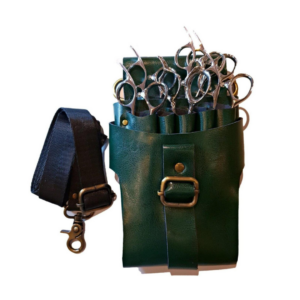 Japan Scissors - 9pcs - Green Leather Scissors Holster